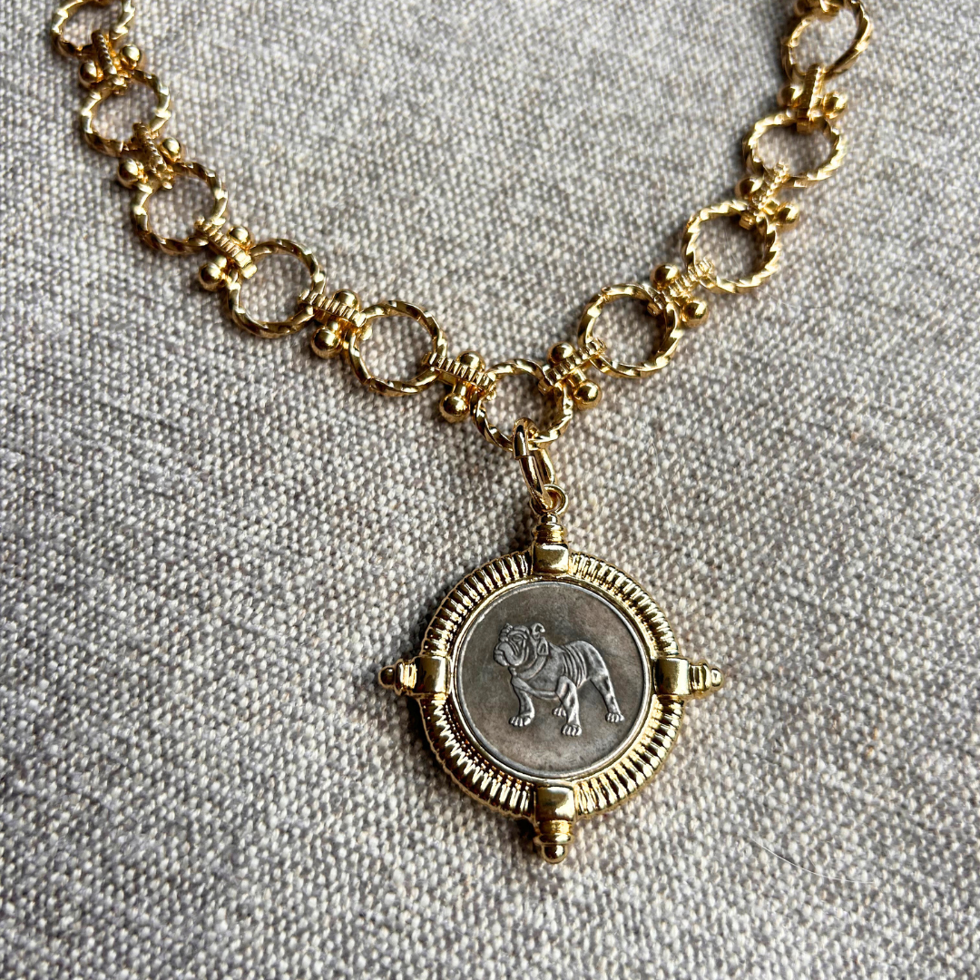 Milledge Avenue - Gold Bulldog Necklace