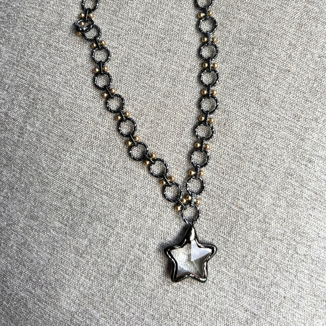 Soldered Star - Gunmetal Mixed Chain with Star Pendant