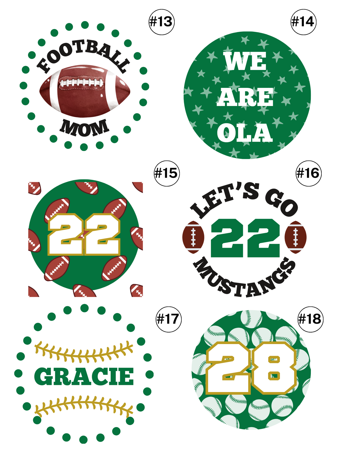 Custom School Buttons
