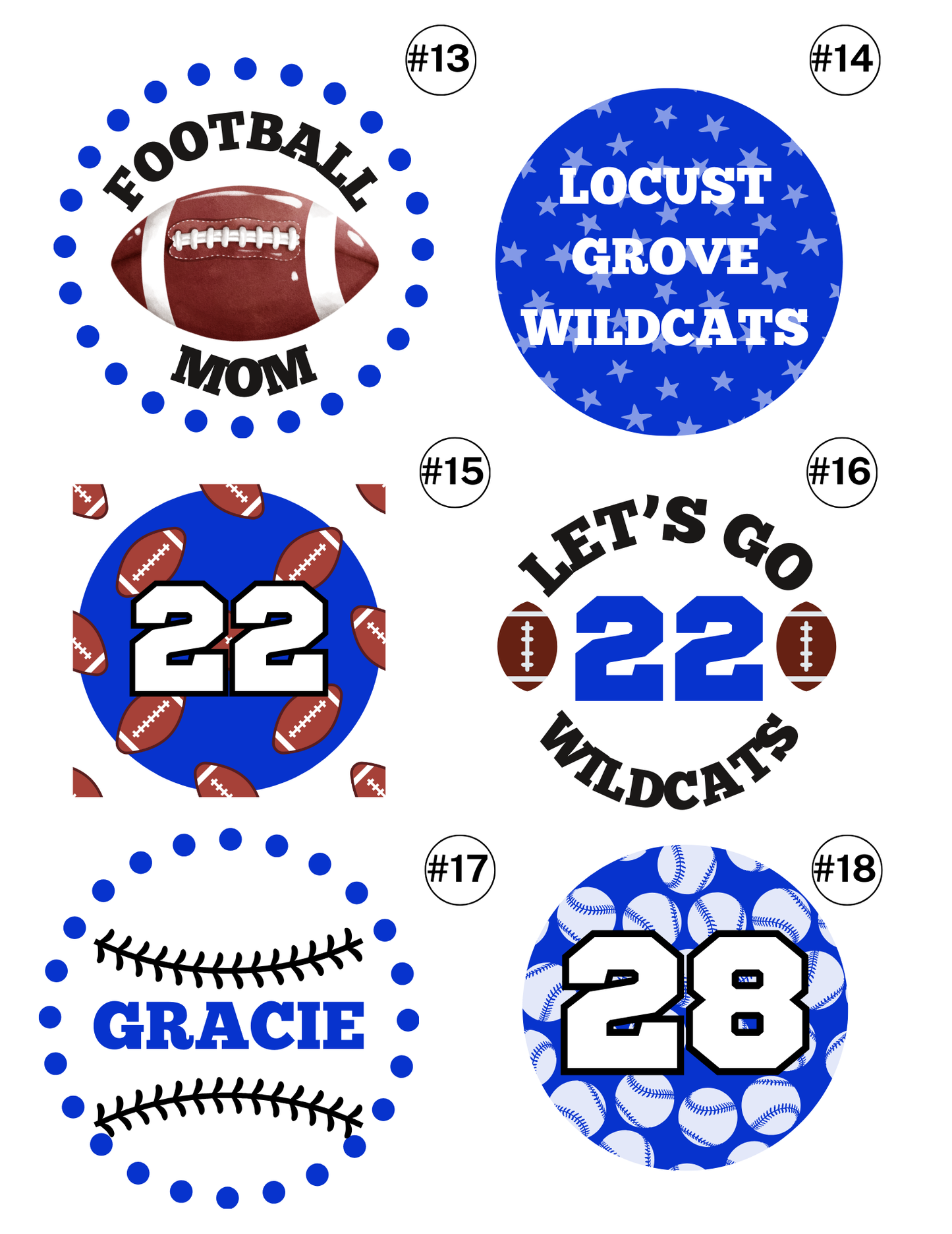 Custom School Buttons