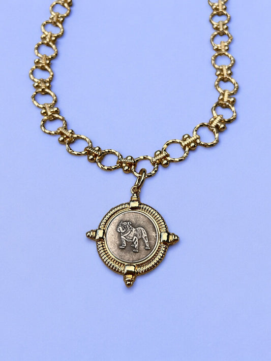 Milledge Avenue - Gold Bulldog Necklace