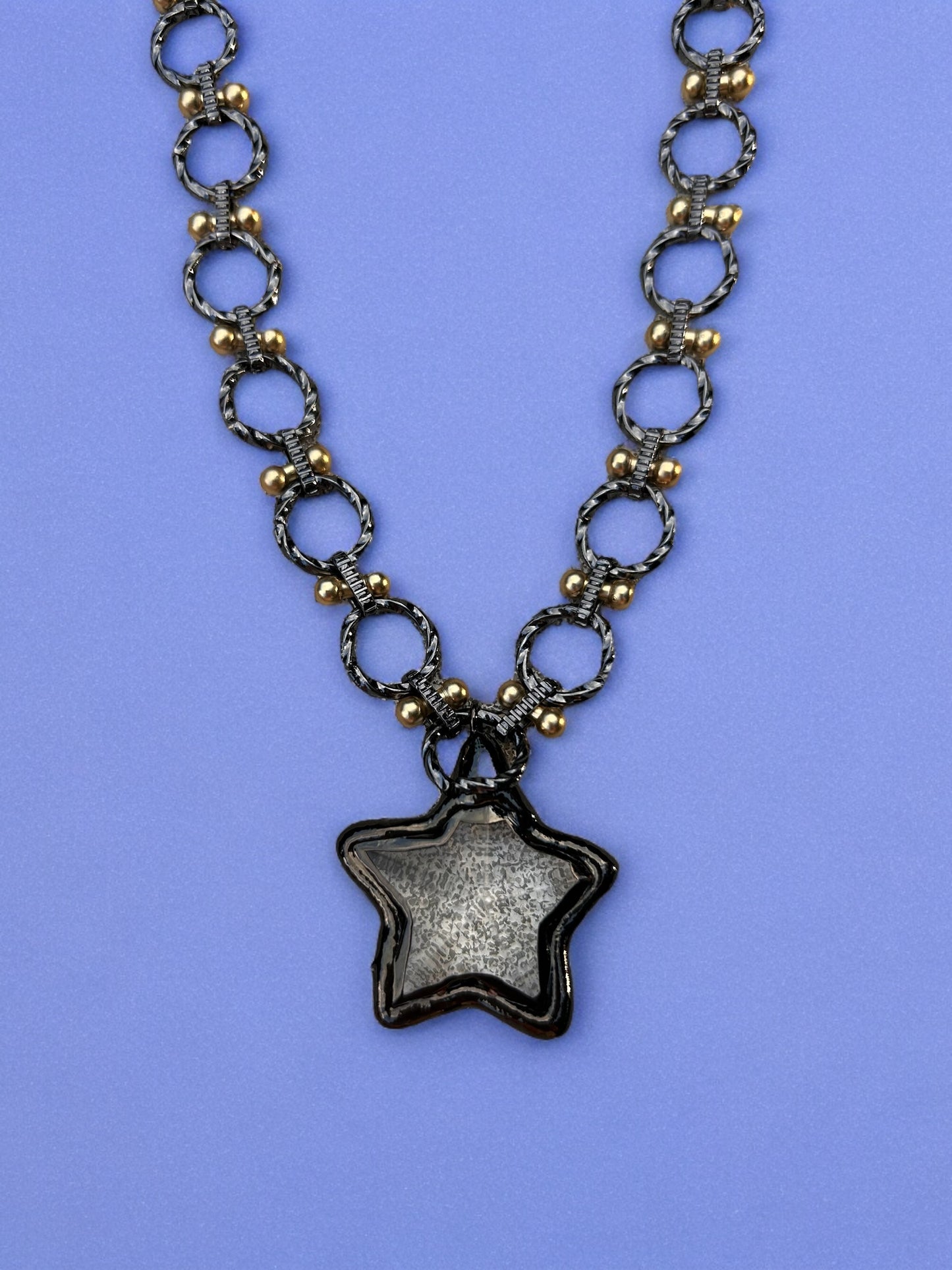 Soldered Star - Gunmetal Mixed Chain with Star Pendant