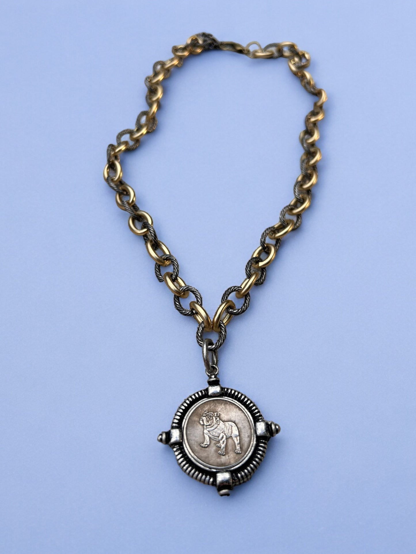 Bulldog Pride - Mixed Metal with Silver Bulldog Pendant