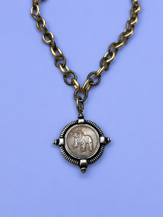 Bulldog Pride - Mixed Metal with Silver Bulldog Pendant