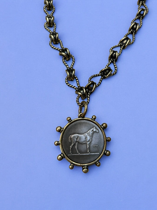 Derby Day - Bronze Horse Necklace